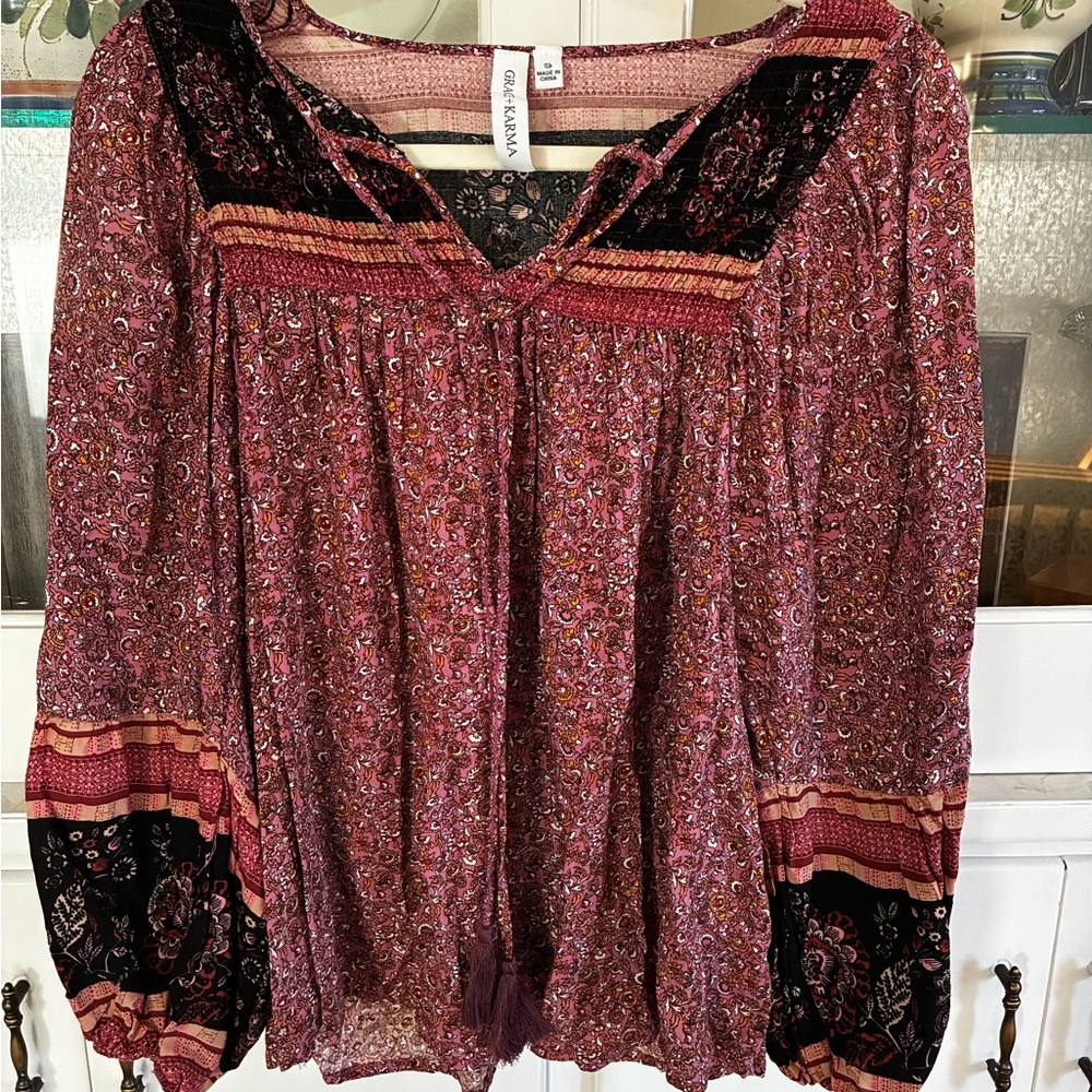 Grace & Karma Peasant Top size Small